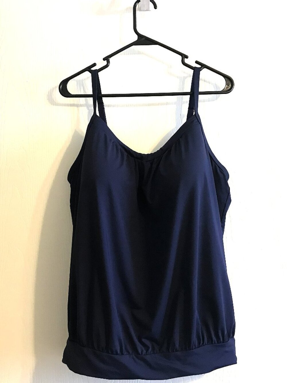 Lands’ End Bathing Blouson Tankini Top, Size: 18, Navy, UPF 50